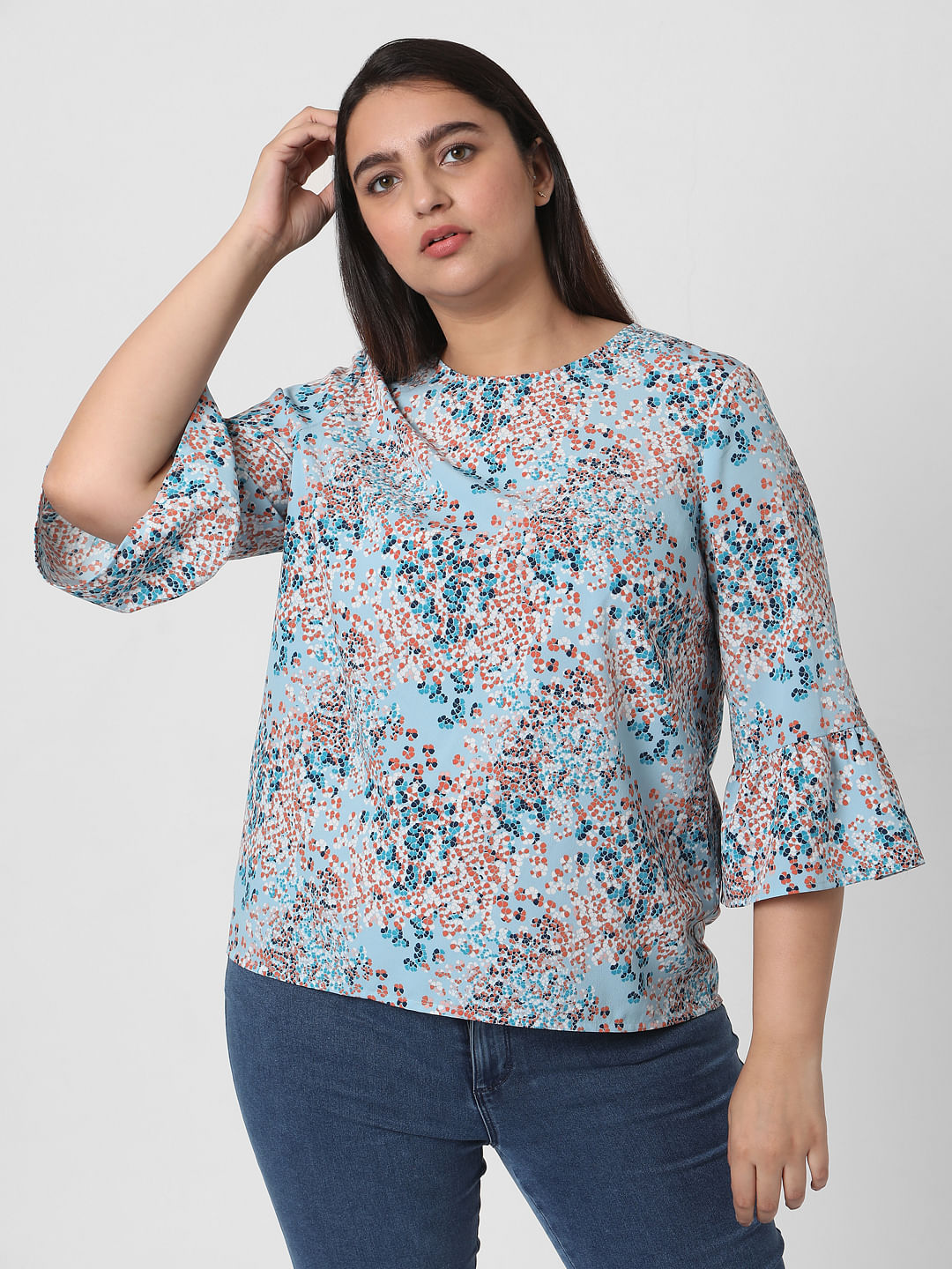 ditsy print top womens