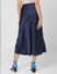 Navy Blue High Waist Midi Skirt