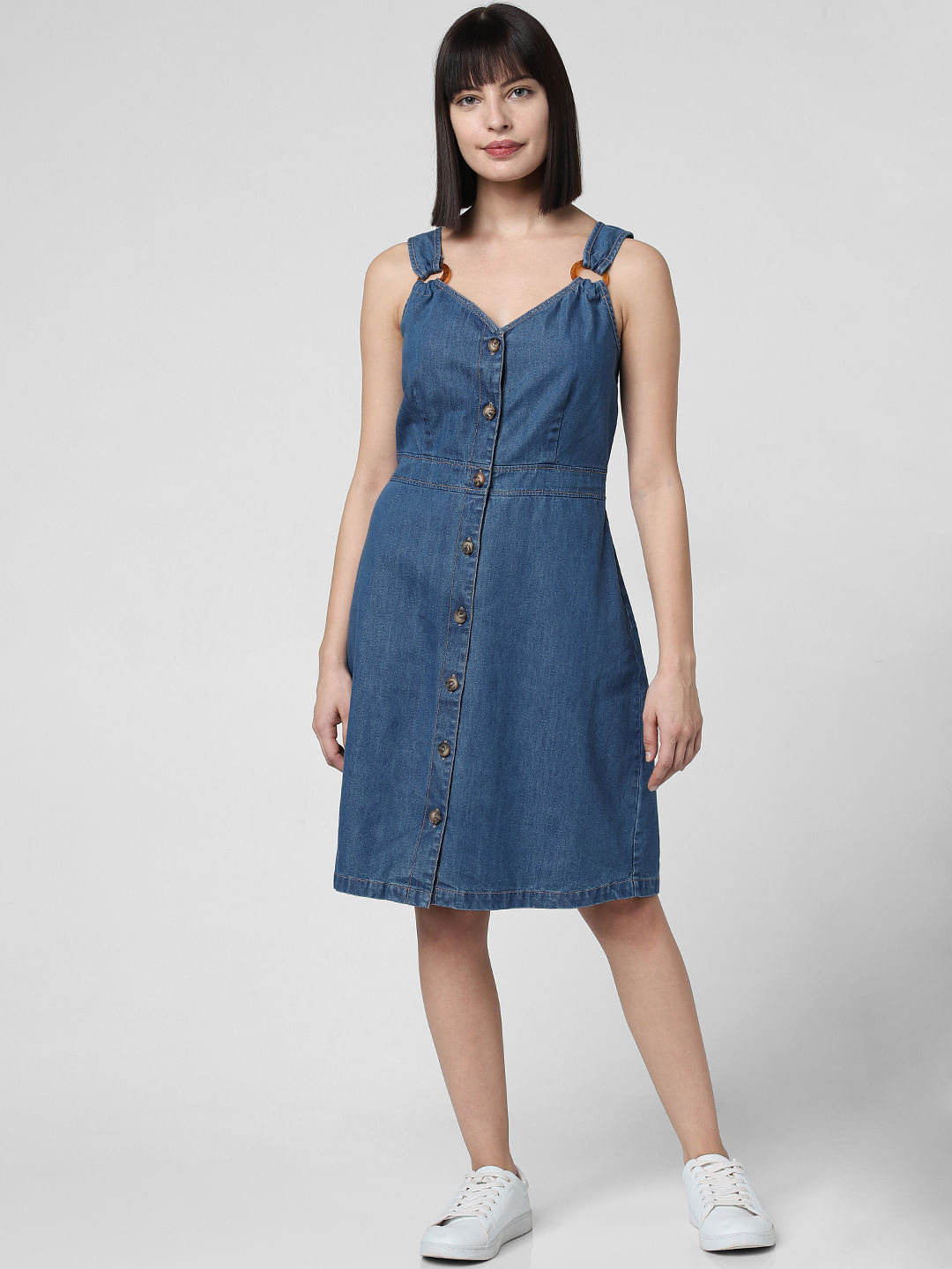 womens denim shift dress