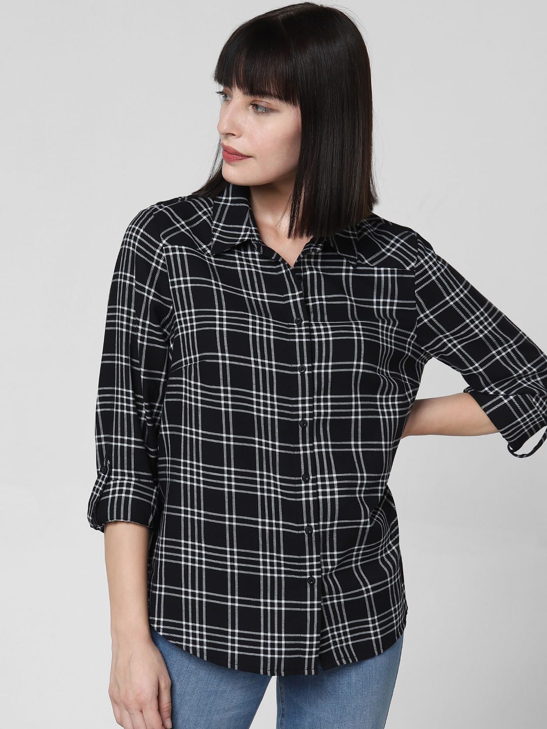 black check shirt womens