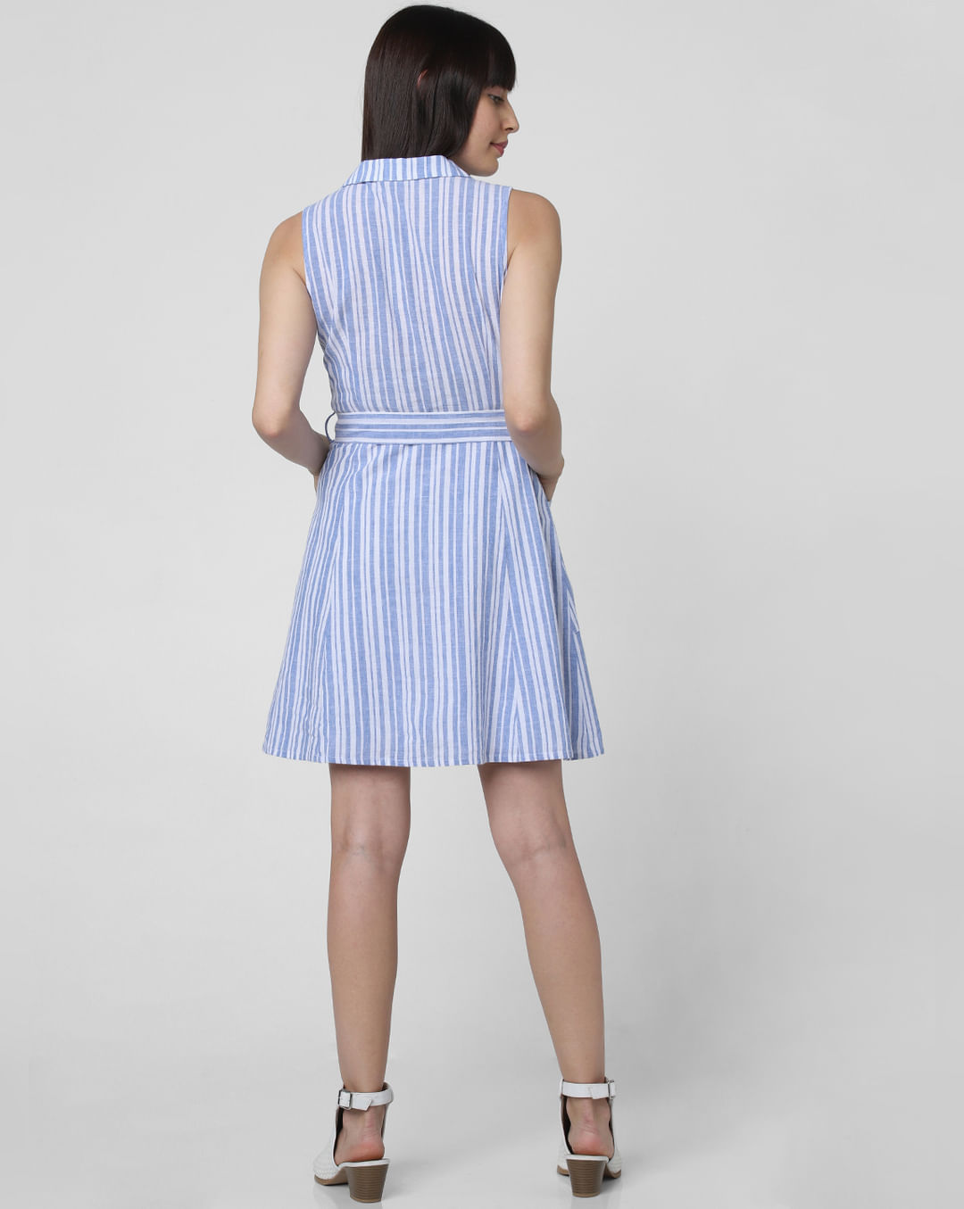 Derbeville test Converge Putte Buy Women Light Blue Striped Shirt Dress Online | VeroModa
