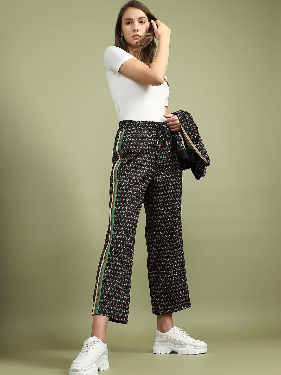 Black High Rise Wide Leg Pants|222549501-Black