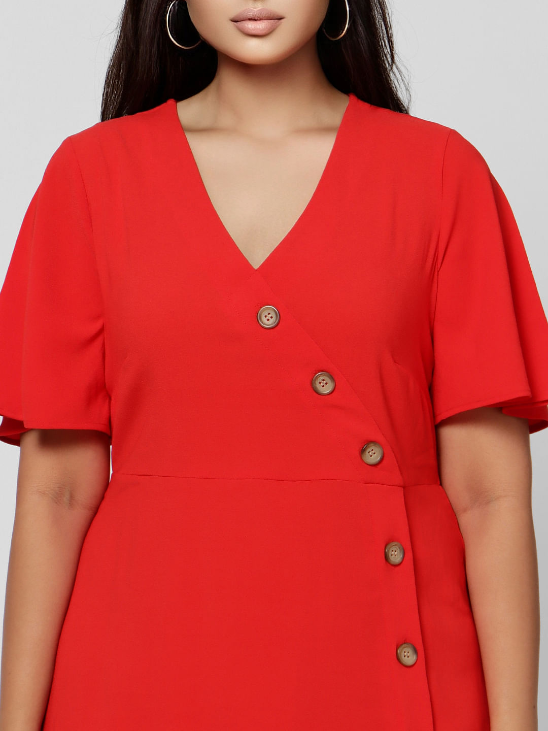 button down flare dress