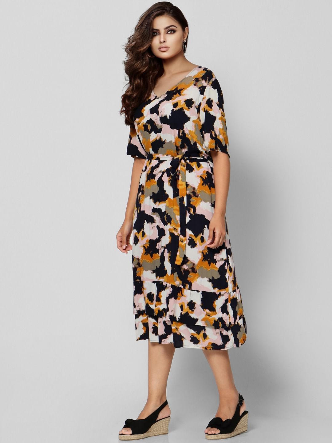 abstract print dress