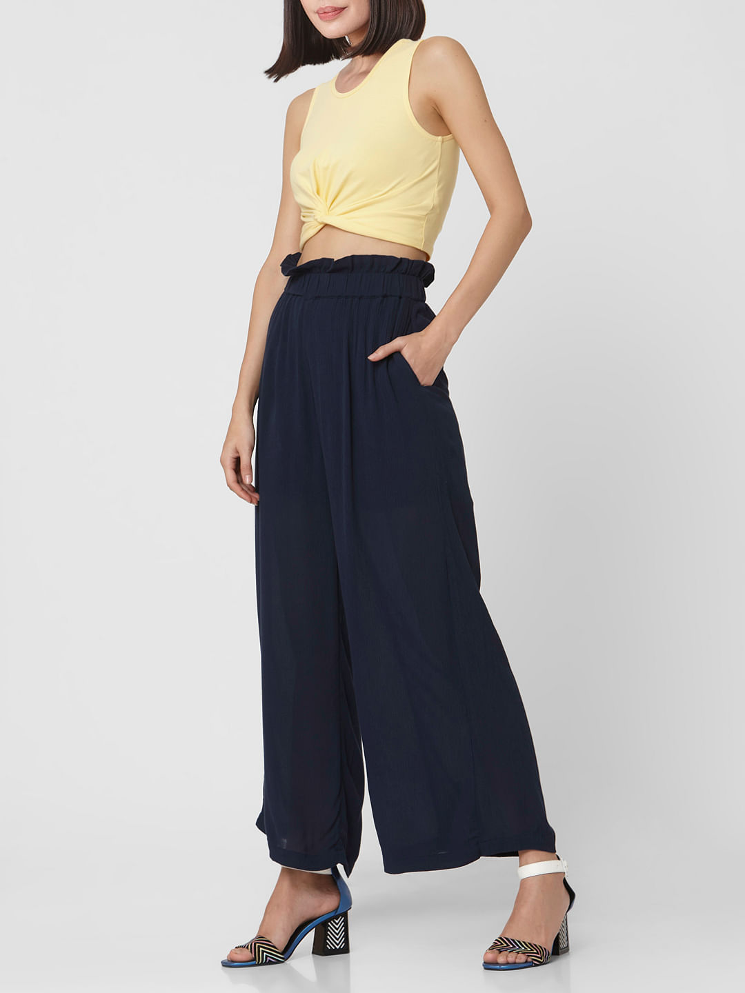 Womens Clothing Trousers Blue Siyu Trouser in Dark Blue Slacks and Chinos Wide-leg and palazzo trousers 
