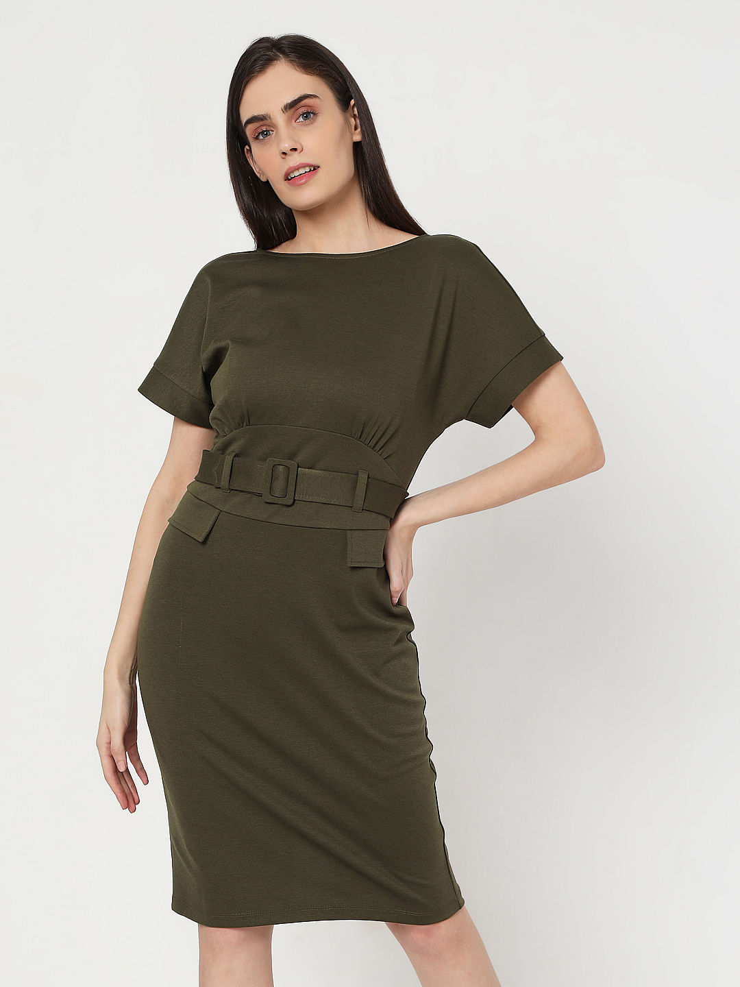 women in bodycon dress