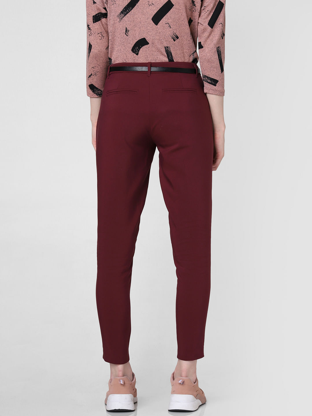 Buy Women Burgundy Tailored Fit Pants Online At Best Price  Sassafrasin