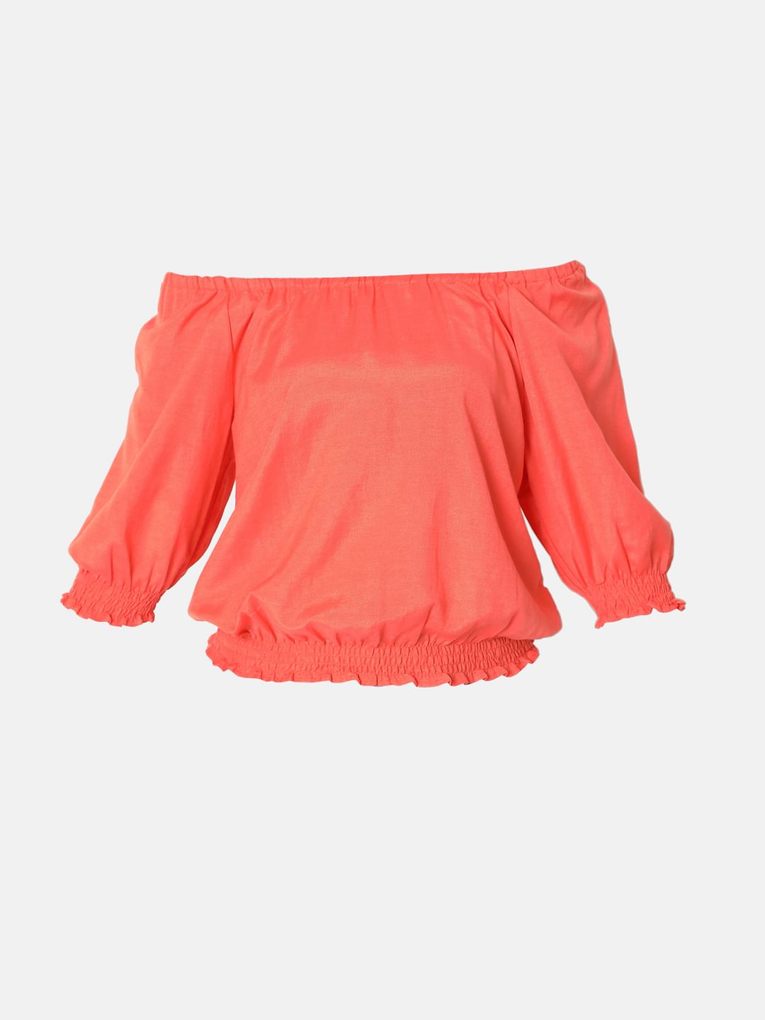 Coral off discount the shoulder top