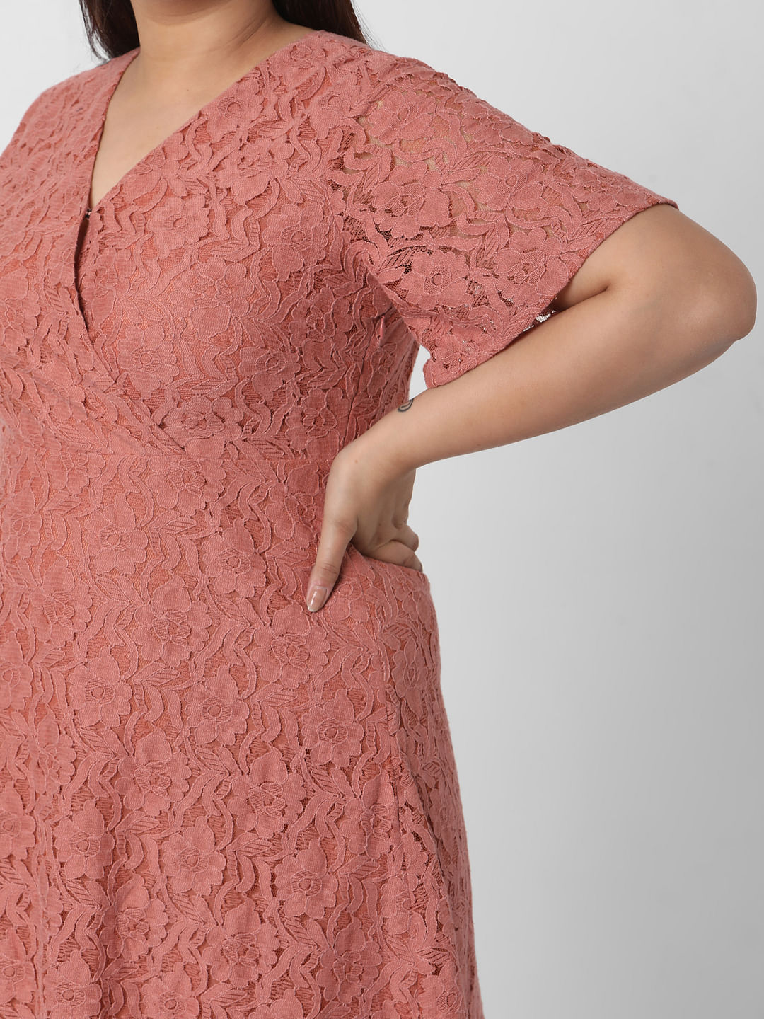 Buy Pink Lace Fit & Flare Dress For Women Online in India | VeroModa