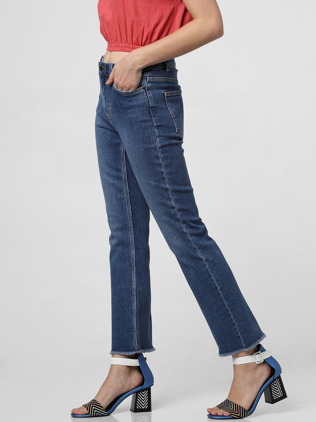 low rise kick flare jeans