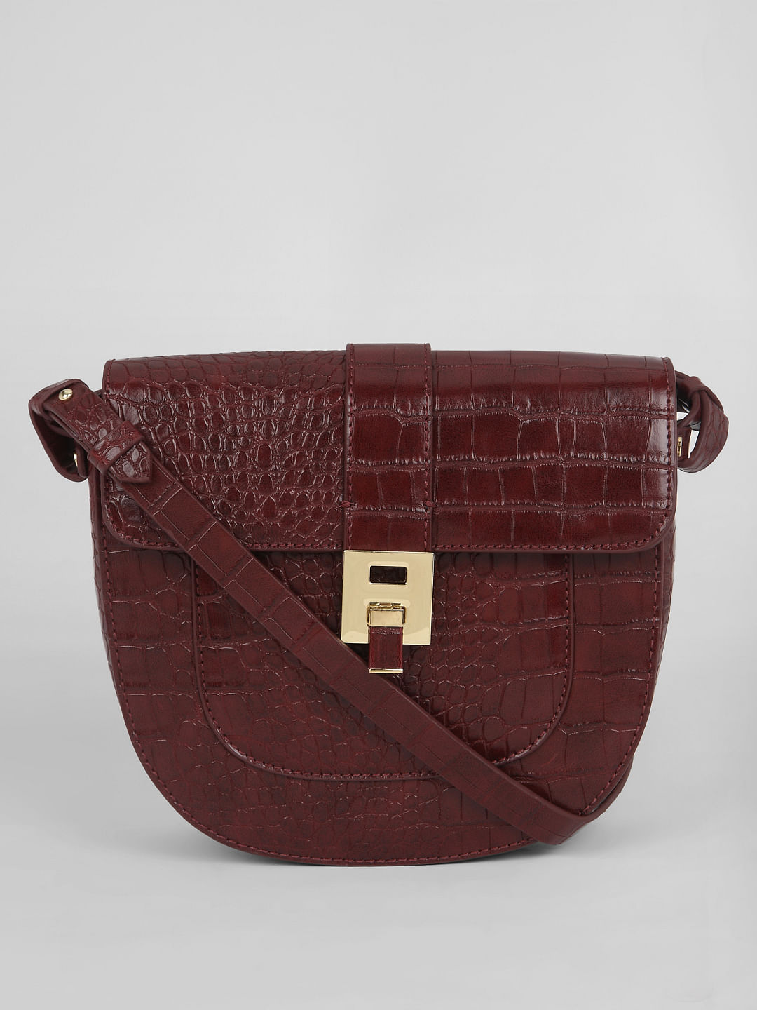 burgundy sling bag