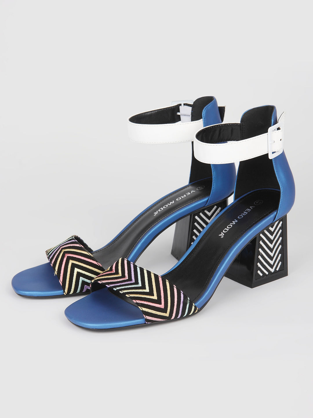 printed block heels