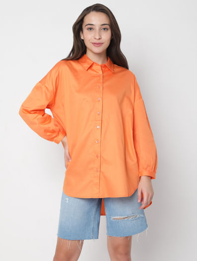 Orange High Low Shirt