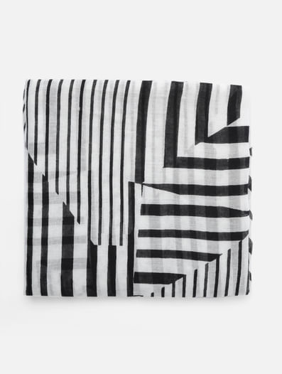 Black & White Striped Scarf