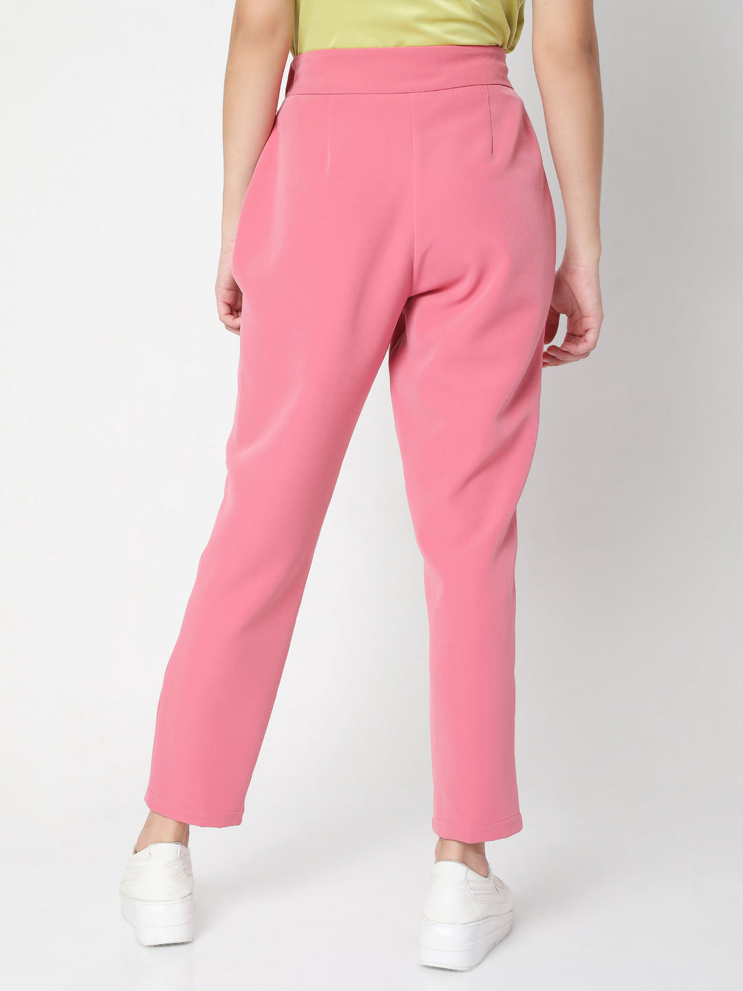 Buy Allen Solly Pink Mid Rise Trousers for Women Online @ Tata CLiQ