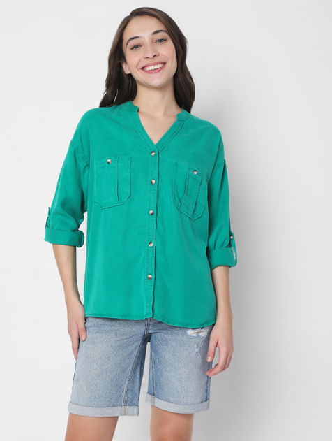 Green Tencel Shirt