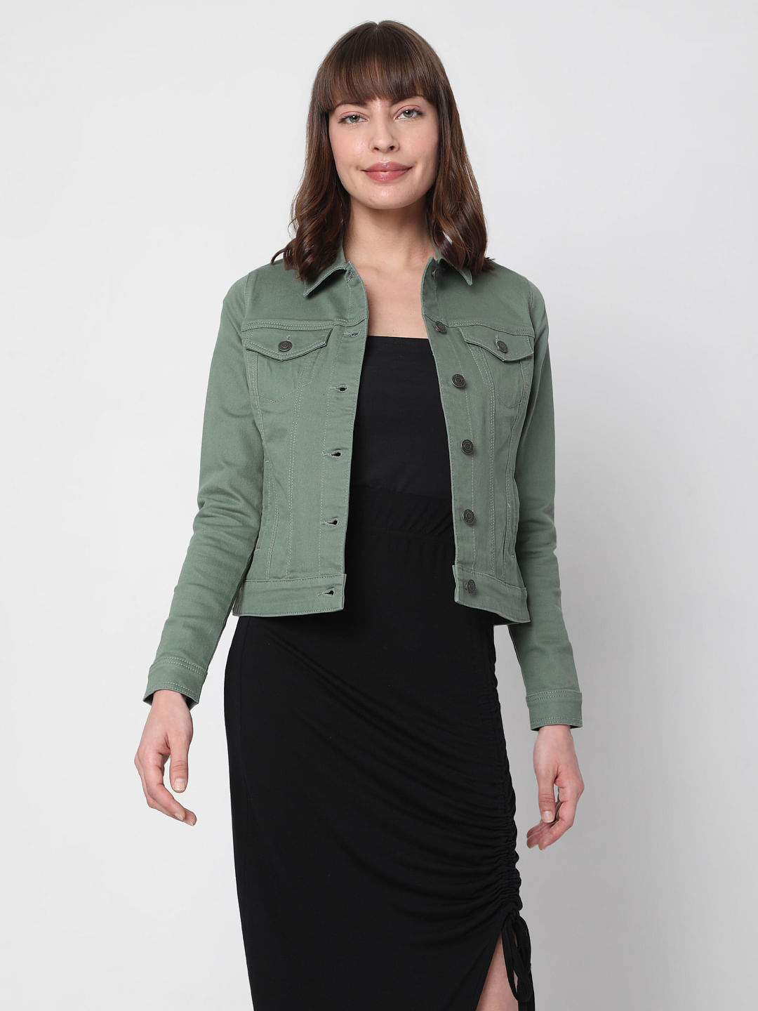 Saman Fashion Wear Full Sleeve Solid Women Denim Jacket Comfy Sensational Women  Jackets & Waistcoat New