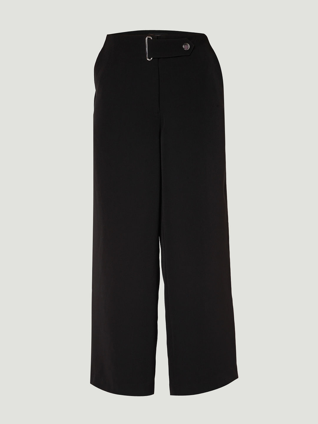 Skinny trousers with chain details black ladies' | Morgan