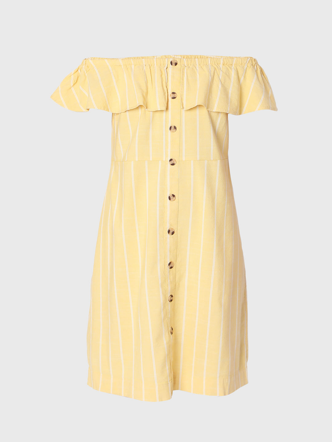 Yellow dress with on sale buttons