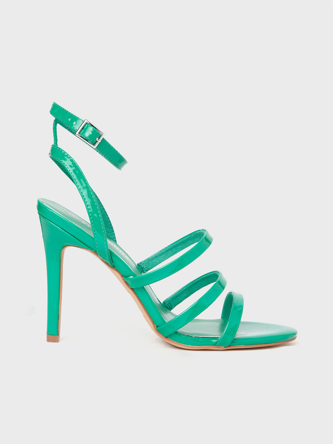 LOCKE Green Dainty Strappy Square Toe Heel | Women's Heels – Steve Madden