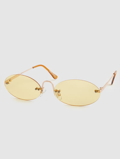 Yellow 90's Rimless Sunglasses