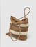 Beige Striped Straw Bag