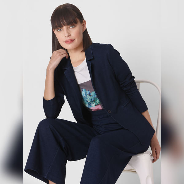 VERO MODA Blue Denim Blazer