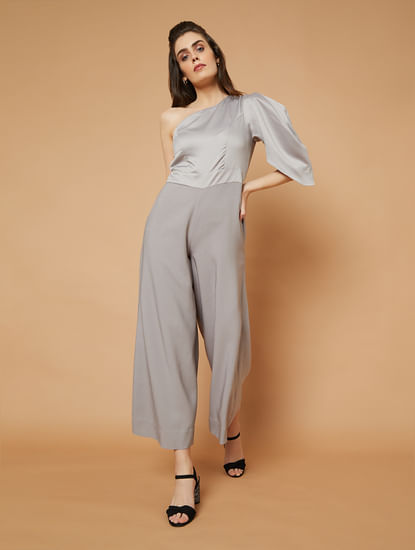Marquee Grey One Shoulder Jumpsuit