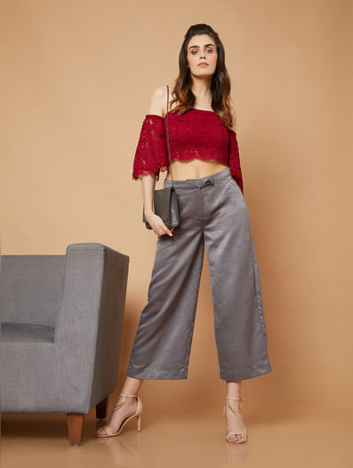 Marquee Grey Mid Rise Culottes