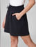Navy Blue Mid Rise Drawstring Skirt