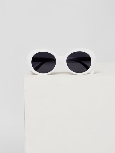 White Oval Sunglasses