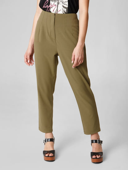 Olive High Rise Trousers