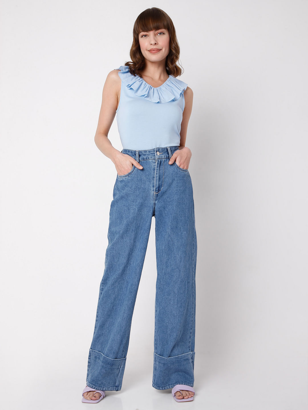 Wide Leg Denim Jeans