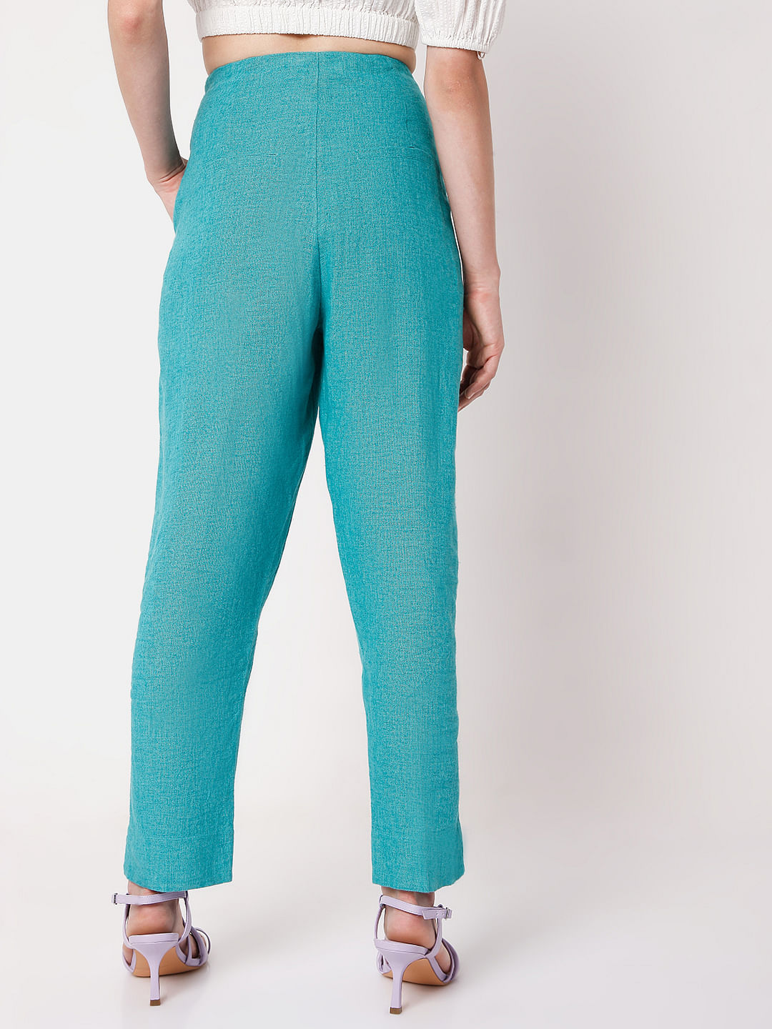 Turquoise Trousers - Buy Turquoise Trousers online in India