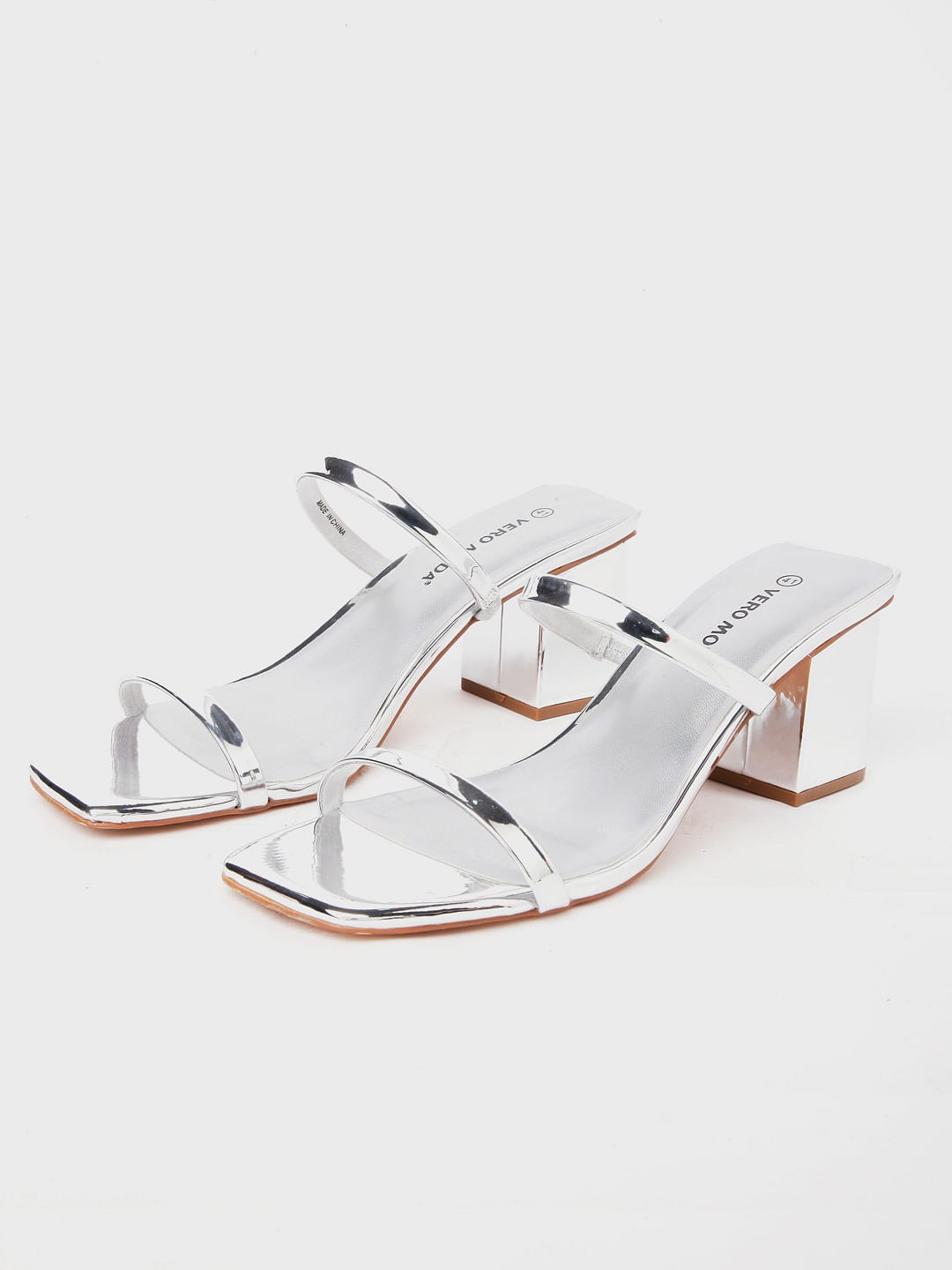 Cleo White Heel Sling Back Sandal for Women