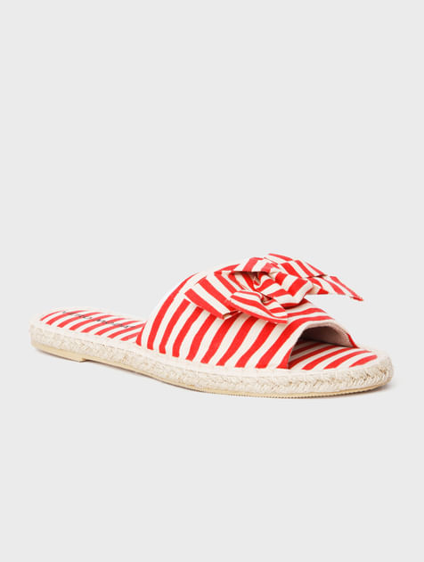 Red Striped Flats