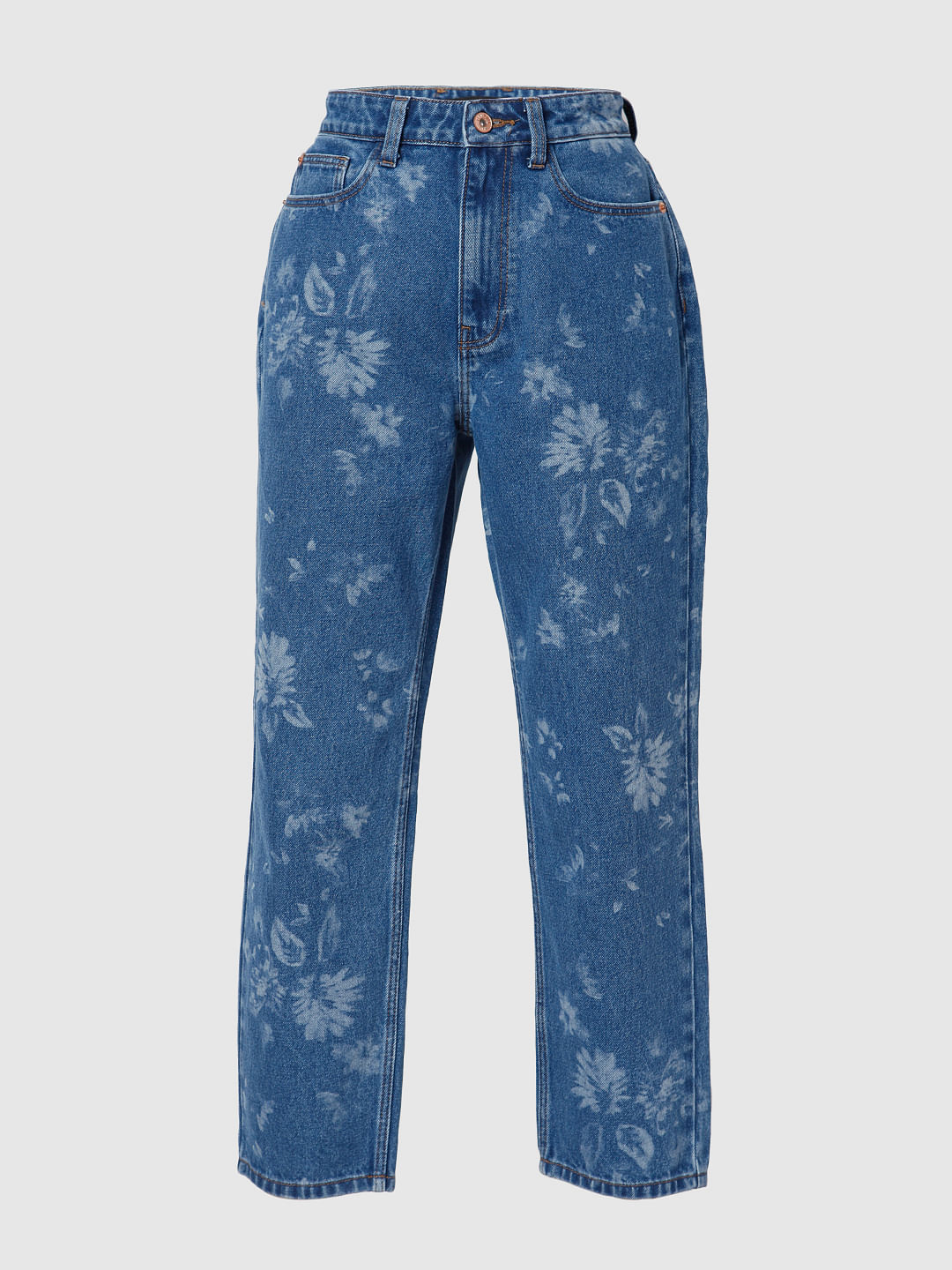 Buy HAUTEMODA Women's Jogger Fit Denim Printed Jeans (Blue_Size- 26) at  Amazon.in