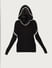 Black Knit Hooded Pullover