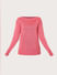 Pink Boat Neck Knit Pullover