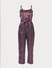 Maroon Printed Cut-Out Jumpsuit