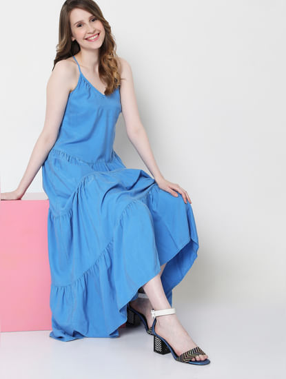 Blue Tiered Maxi Dress