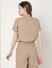 Beige Cropped Co-ord Shirt