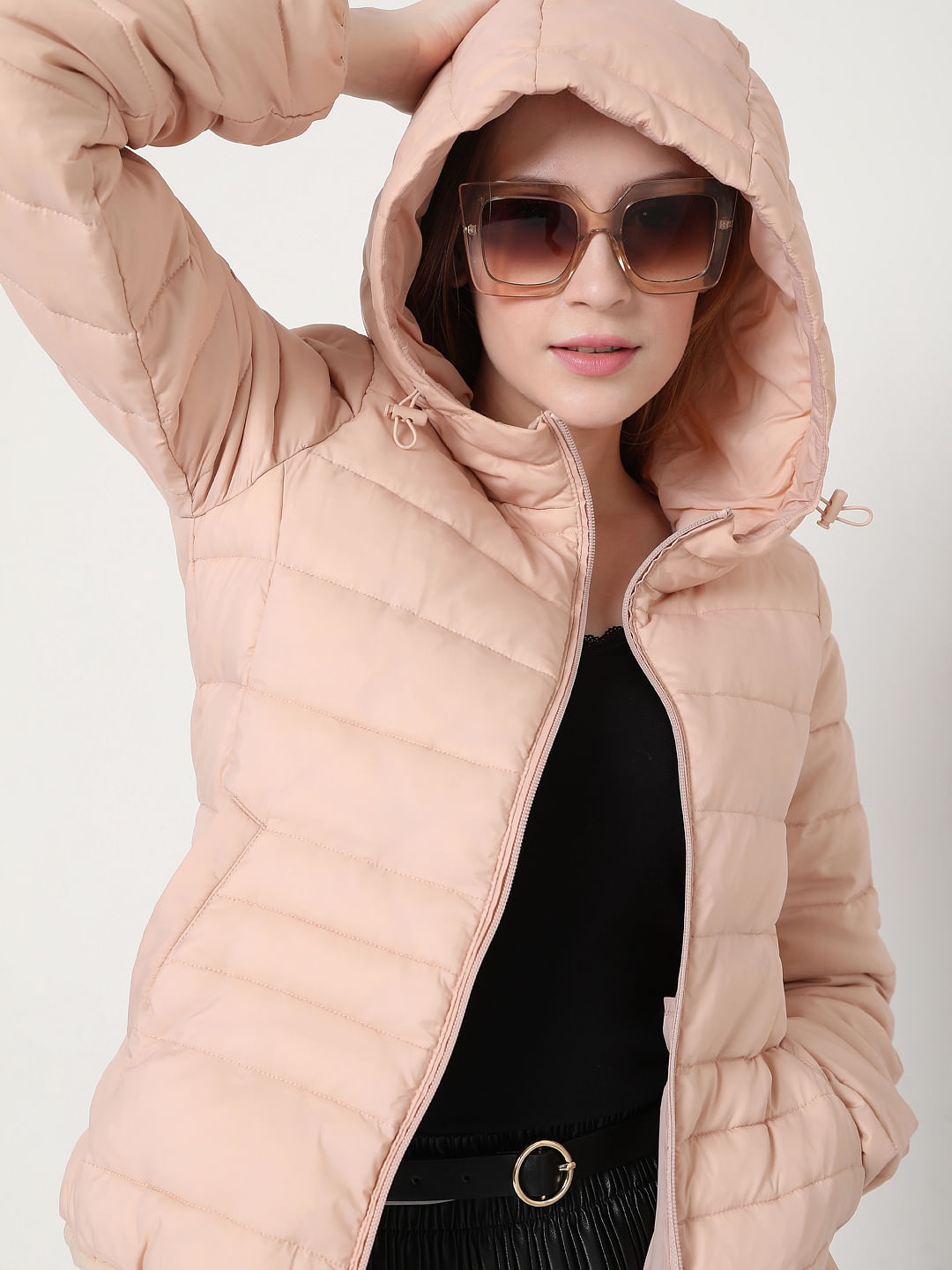 Buy Peach Puffer Jacket Online In India.