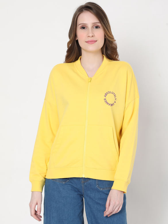 Yellow Zip Up Sweatshirt