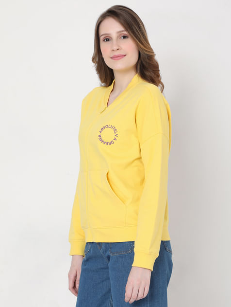 Yellow Zip Up Sweatshirt