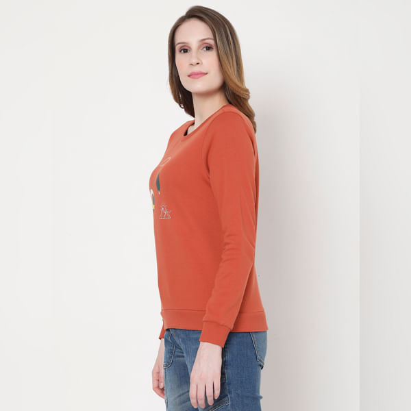 VERO MODA Orange Graphic Print Sweatshirt