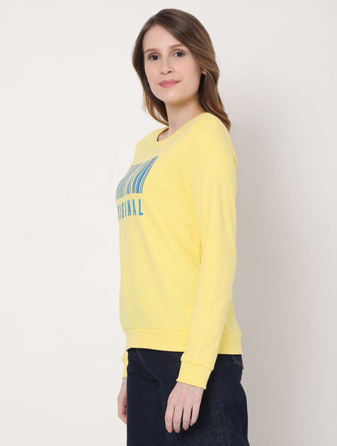 Yellow Graphic Print Sweatshirt
