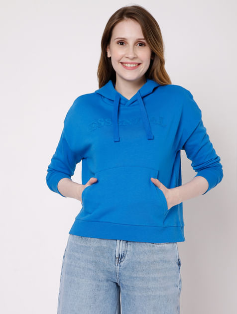 Blue Hooded Sweatshirt