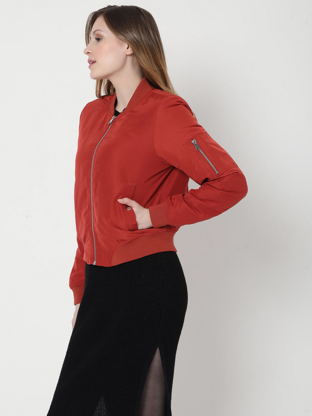 red long sleeve jacket