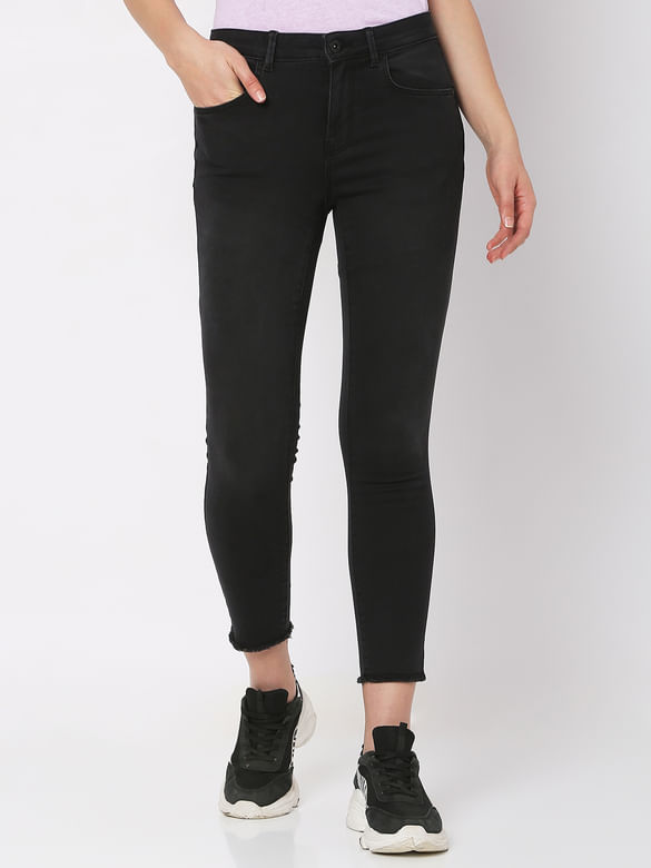 Black Mid Rise Pushup Wendy Skinny Jeans